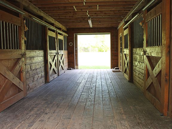 Inside barn