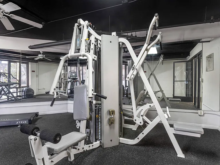 Workouts with a breeze: Lift, sweat, and conquer your fitness goals under the cooling embrace of our gym's ceiling fan at Independence Plaza.