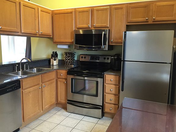 Modern kitchen with stainless steel appliances