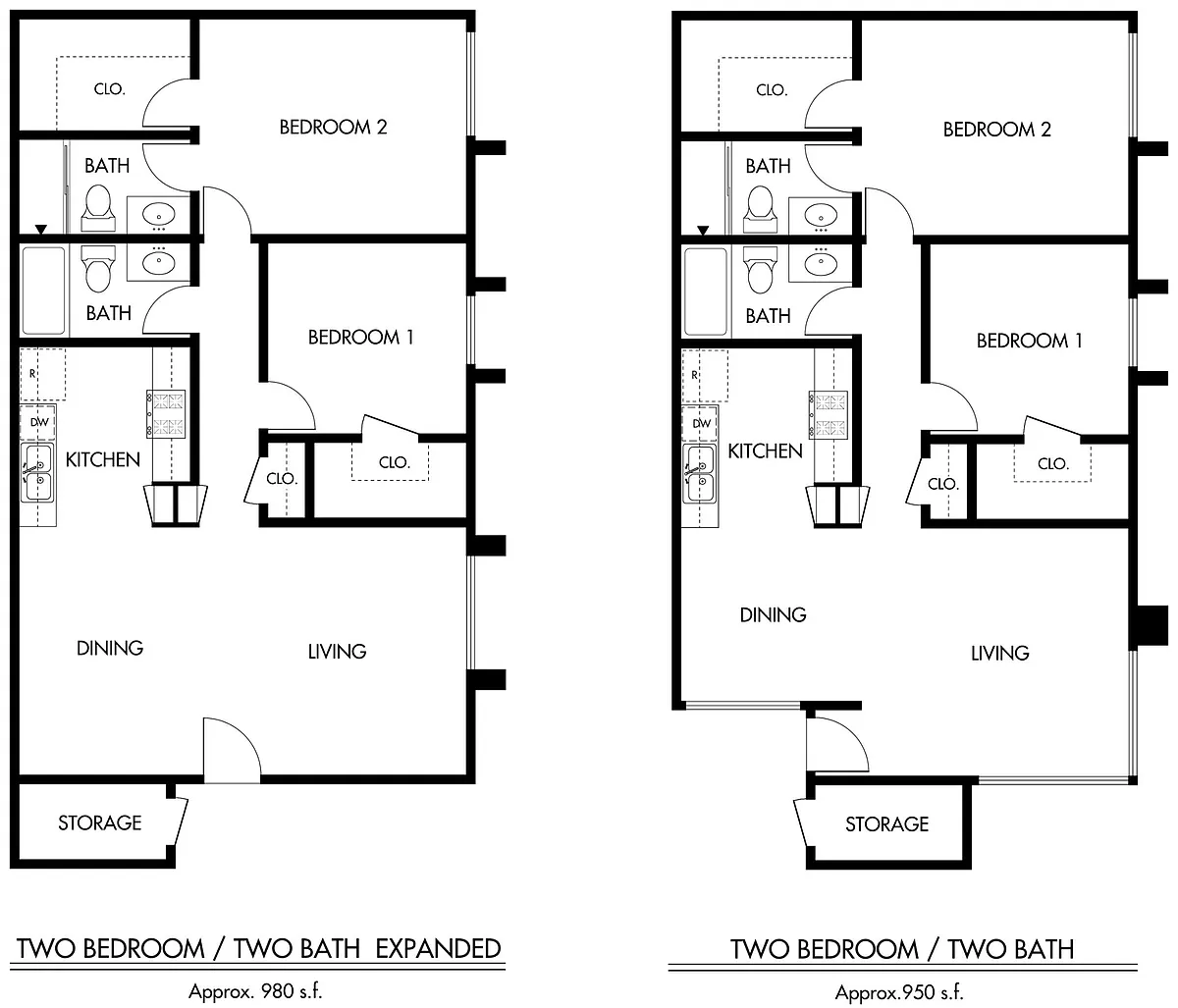 Floor plan 2 Bedroom 2 Bath