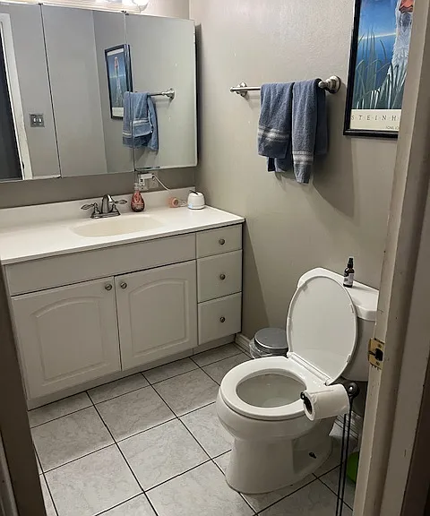 Main bathroom. Has a full bathtub.