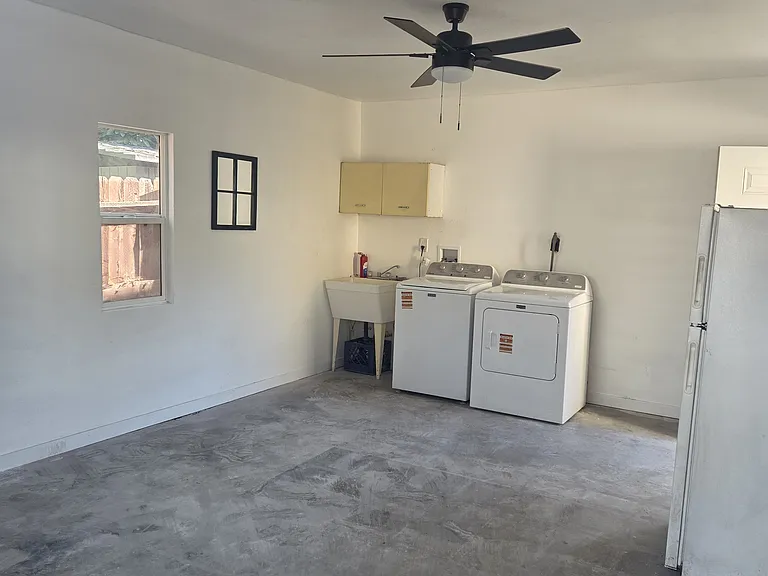 Shed with washer and dryer