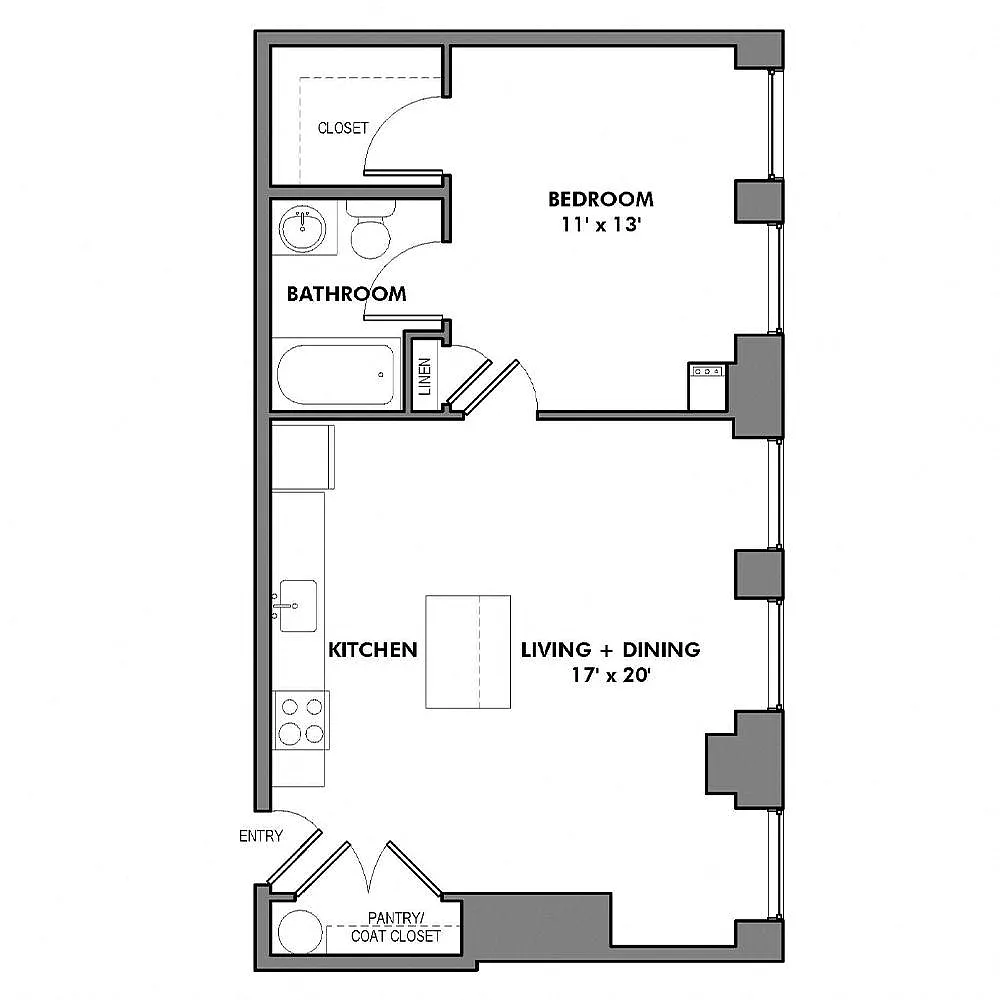 Floor plan Suite D (Highland Building)