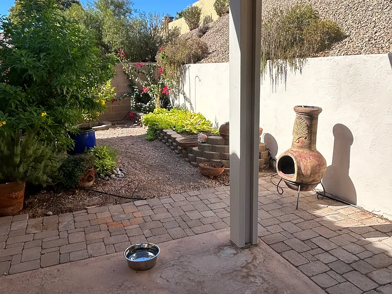 Gardening area in side yard.