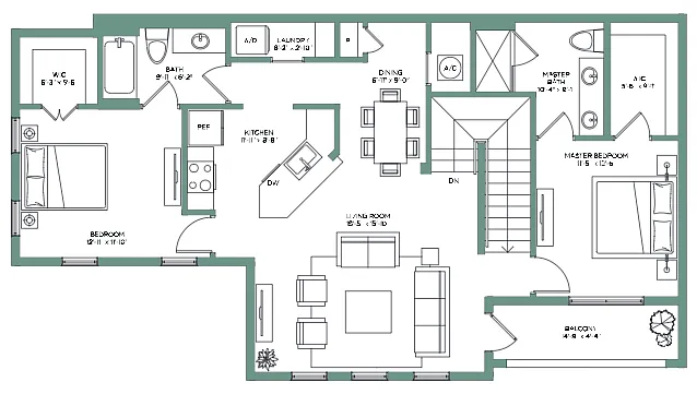 Floor plan Juliette Falls Villas