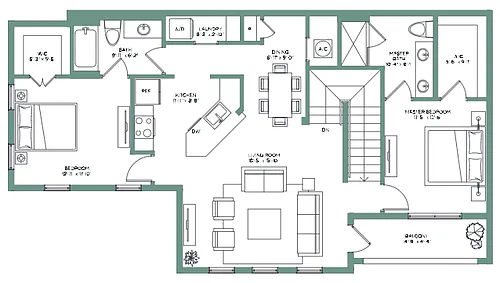 Floor plan Juliette Falls Villas