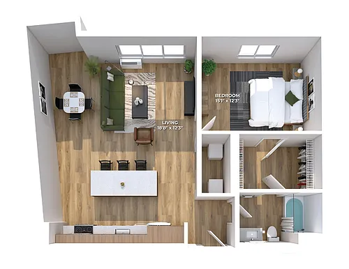 Floor plan One Bedroom B3