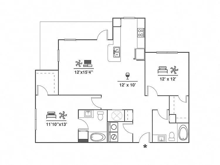 Floor plan 2X2 B2