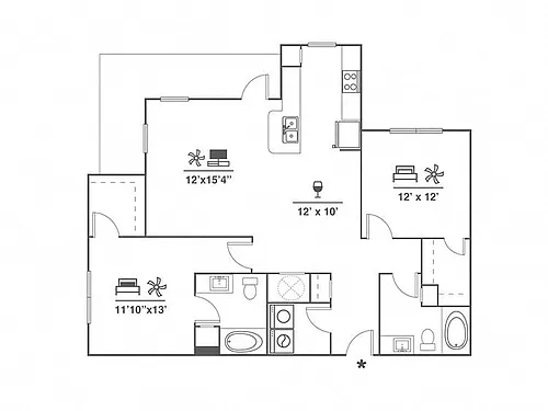 Floor plan 2X2 B2