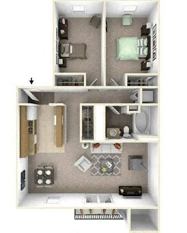 Floor plan 2x1 B Renovated