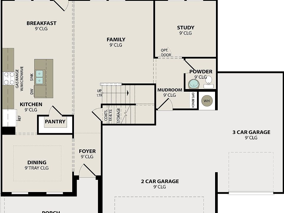 The Willow B With 3-Car Garage Plan, Rivers Edge, Murfreesboro, TN ...