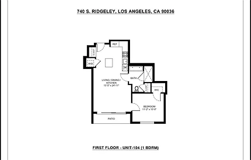 Floor plan 1 bed 1 bath
