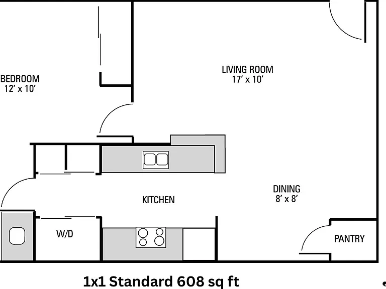 1x1 Standard l 608 sq ft l Fircrest Gardens 1x1 Standard l 608 sq ft l Fircrest Gardens