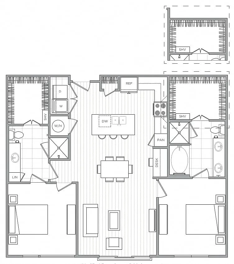 Floor plan 2 Bed/2 Bath-B3