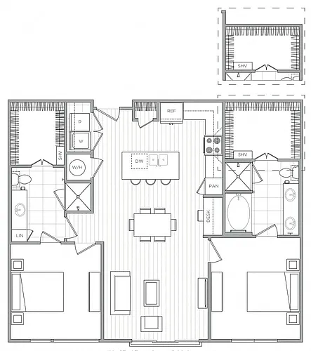 Floor plan 2 Bed/2 Bath-B3