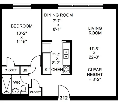 Floor plan 1 Bedroom