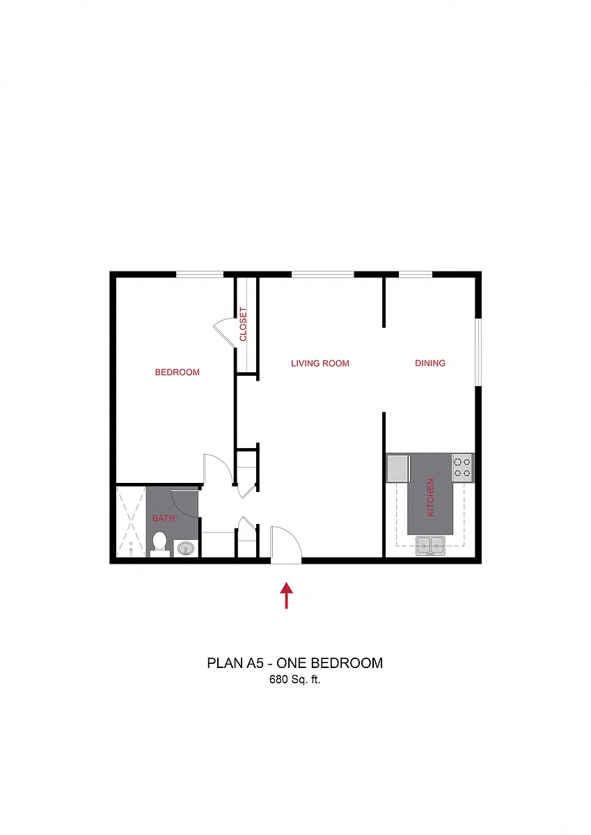 Floor plan Plan A5 - One Bedroom