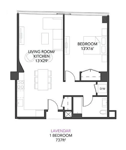 Floor plan 1 Bedroom