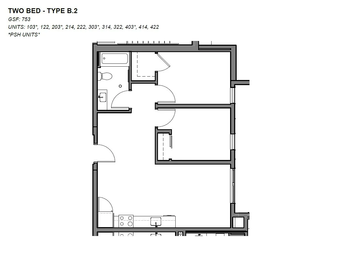 Floor plan Two-Bedroom