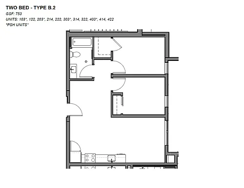 Floor plan Two-Bedroom