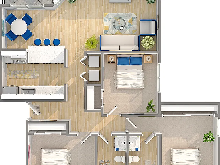 C1 | 3-Bedroom Floorplan C1 | 3-Bedroom Floorplan
