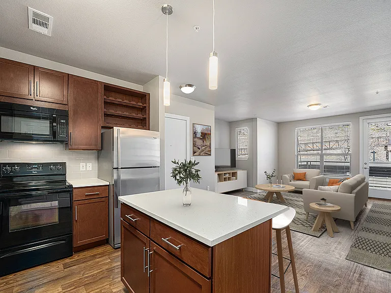 Open concept kitchen and living room