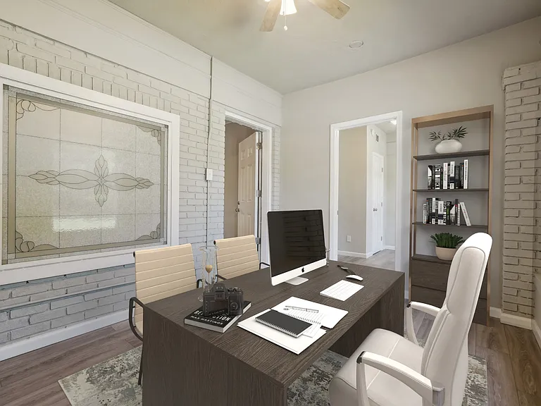 Front room of the available two-room suite - Virtually Staged