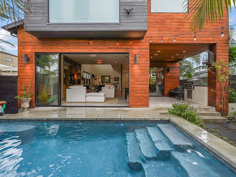 View into great room from the pool