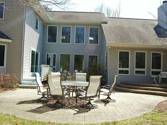Stone paver patio where you can enjoy the privacy of the backbr /yard.