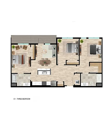 Floor plan Three Bedroom