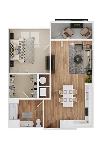 Floor plan 1B-ANSI