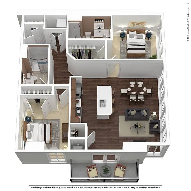 Floor plan BHP-B1 | 2 Bed | 2 Bath