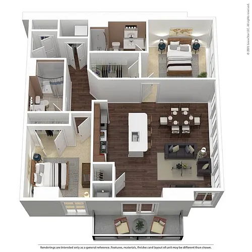 Floor plan BHP-B1 | 2 Bed | 2 Bath