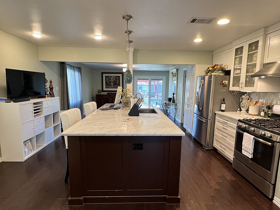 Kitchen with patio view.