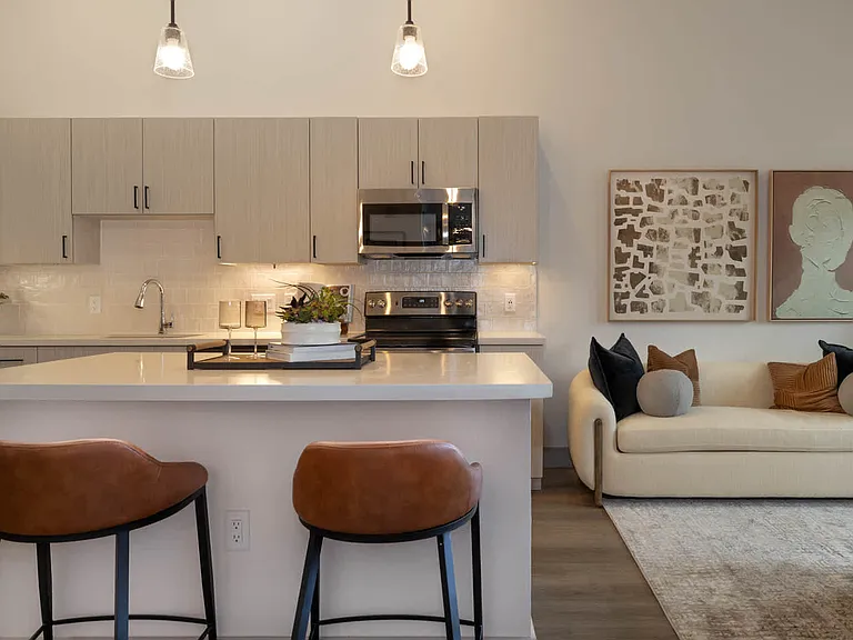 Kitchen and Living Area with Hard Surface Flooring