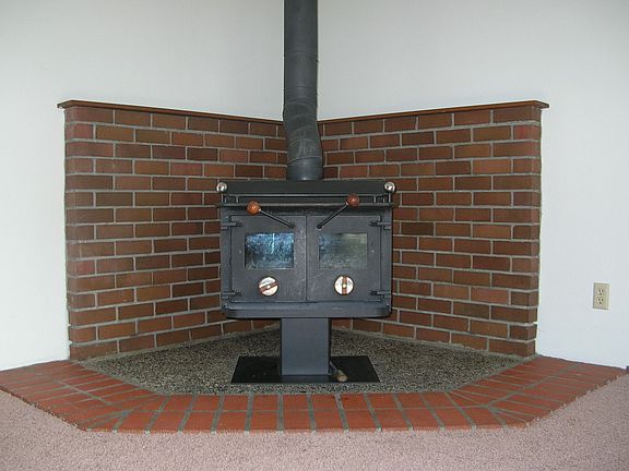 Wood burning fireplace