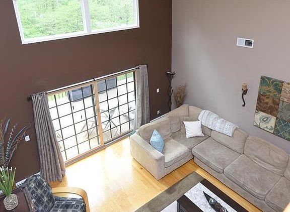 View from master suite landing to living room.