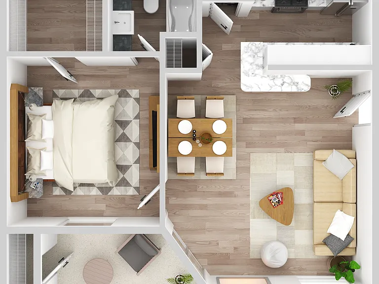 1 Bedroom | 1 Bath | 600 SF 1 Bedroom | 1 Bath | 600 SF