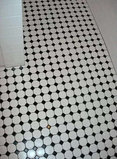 retro bathroom tile floor
