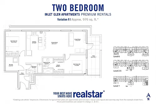 Floor plan 2 Bed 2 Bath R