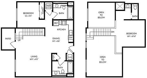 Floor plan 2BR/2.5BA Loft