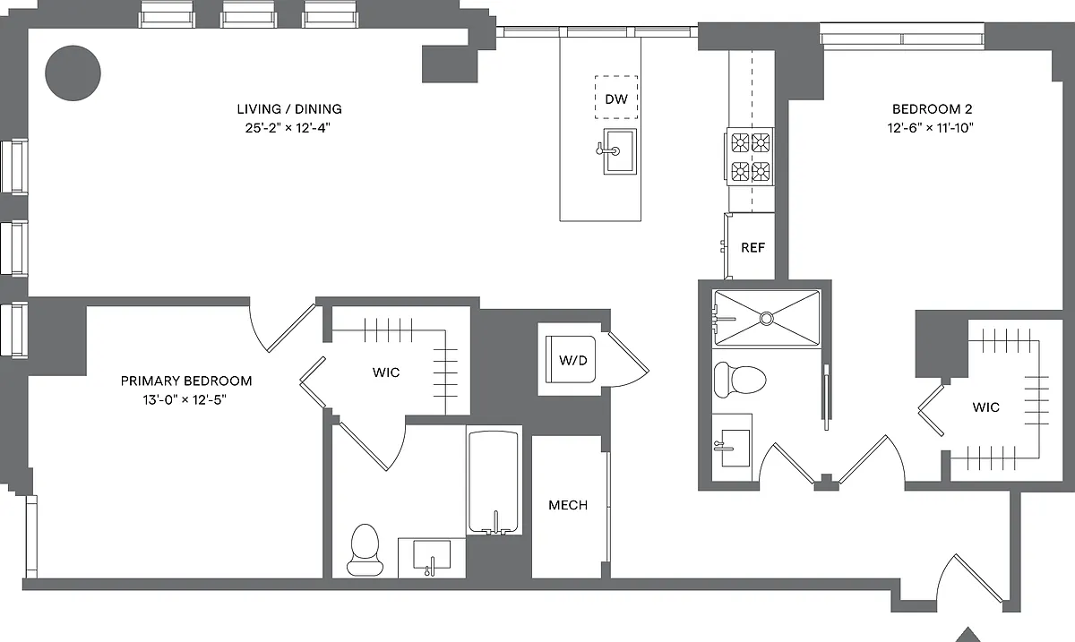 Floor plan 2 Bed/2 Bath_B1