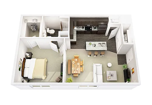 Floor plan One Bed, One Bath C