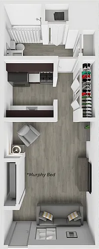 Floor plan Studio One Bath