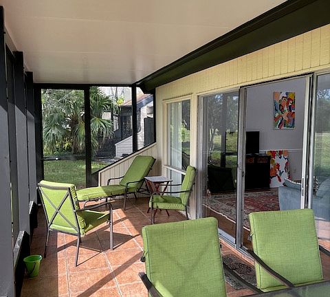 Screen porch off living room