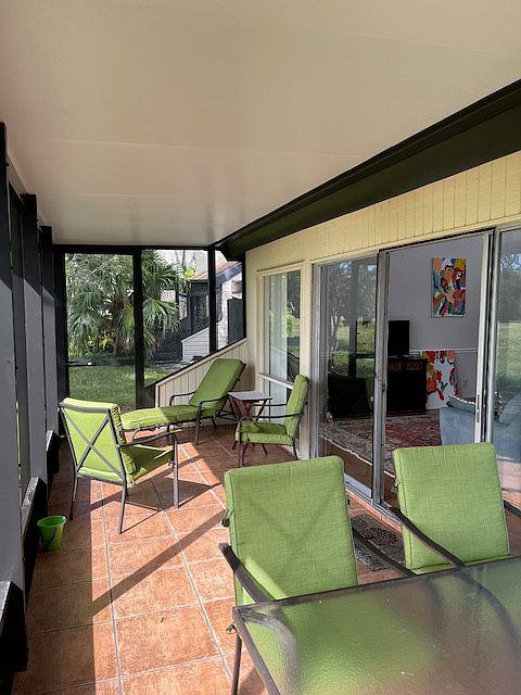 Screen porch off living room