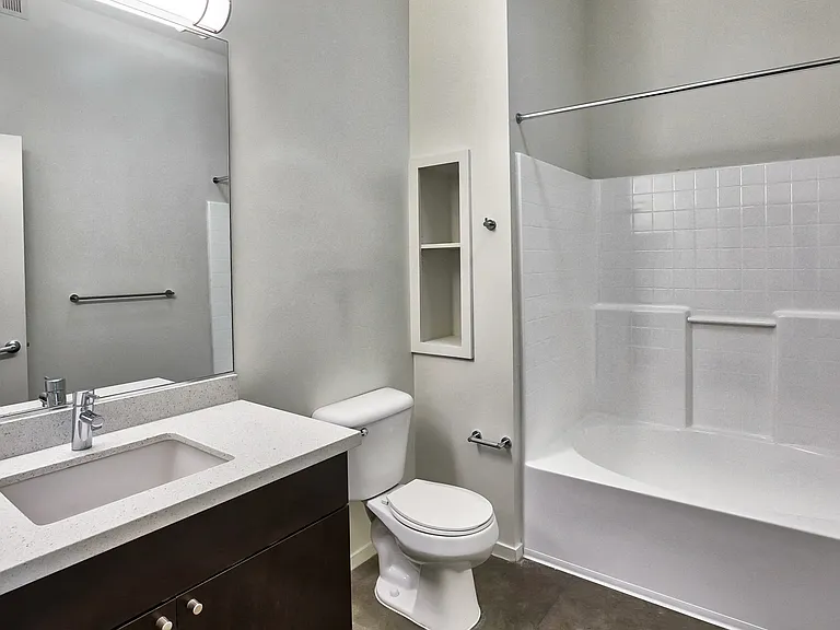 Bright, modern bathrooms with garden tubs available in select apartment homes