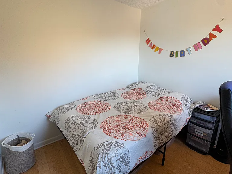 View of the second bedroom/den. It was my grandmas birthday and I didn't feel like taking down the banner sorry.