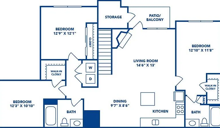 3 Bedroom | 2 Bath | 1273 SF 3 Bedroom | 2 Bath | 1273 SF