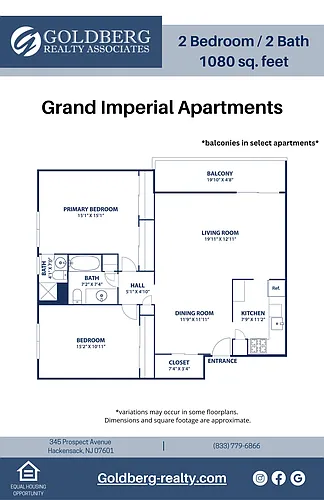 Floor plan Two Bedroom-One and One Half Bath